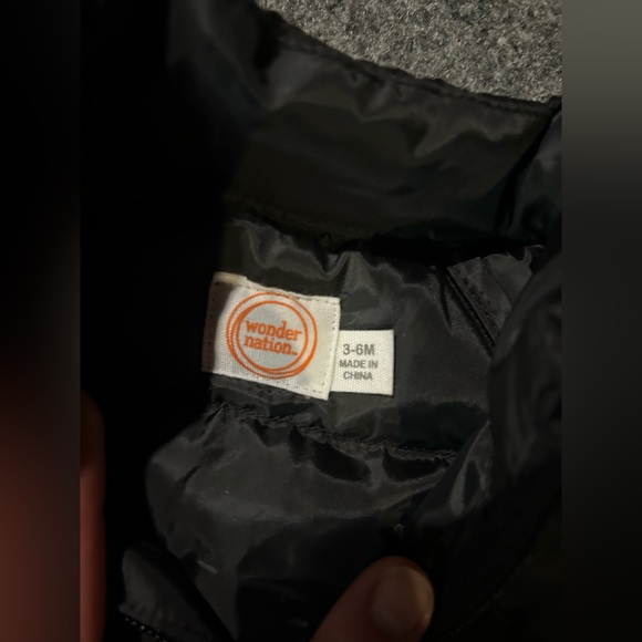 Wonder Nation Black puffer Jacket 3-6mo NWT! - Picture 2 of 3